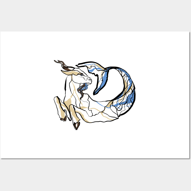 Single Line - Capricorn Wall Art by MaxencePierrard